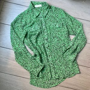 Turo Vince Camuto Green Polka Dot Blouse